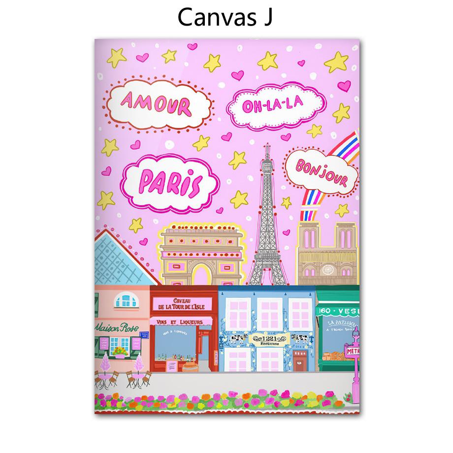 Morocco Paris Spain Pasta Bee Mermaid Bus Nordic Posters And Prints Wall Art Canvas Painting Wall Pictures For Living Room Decor