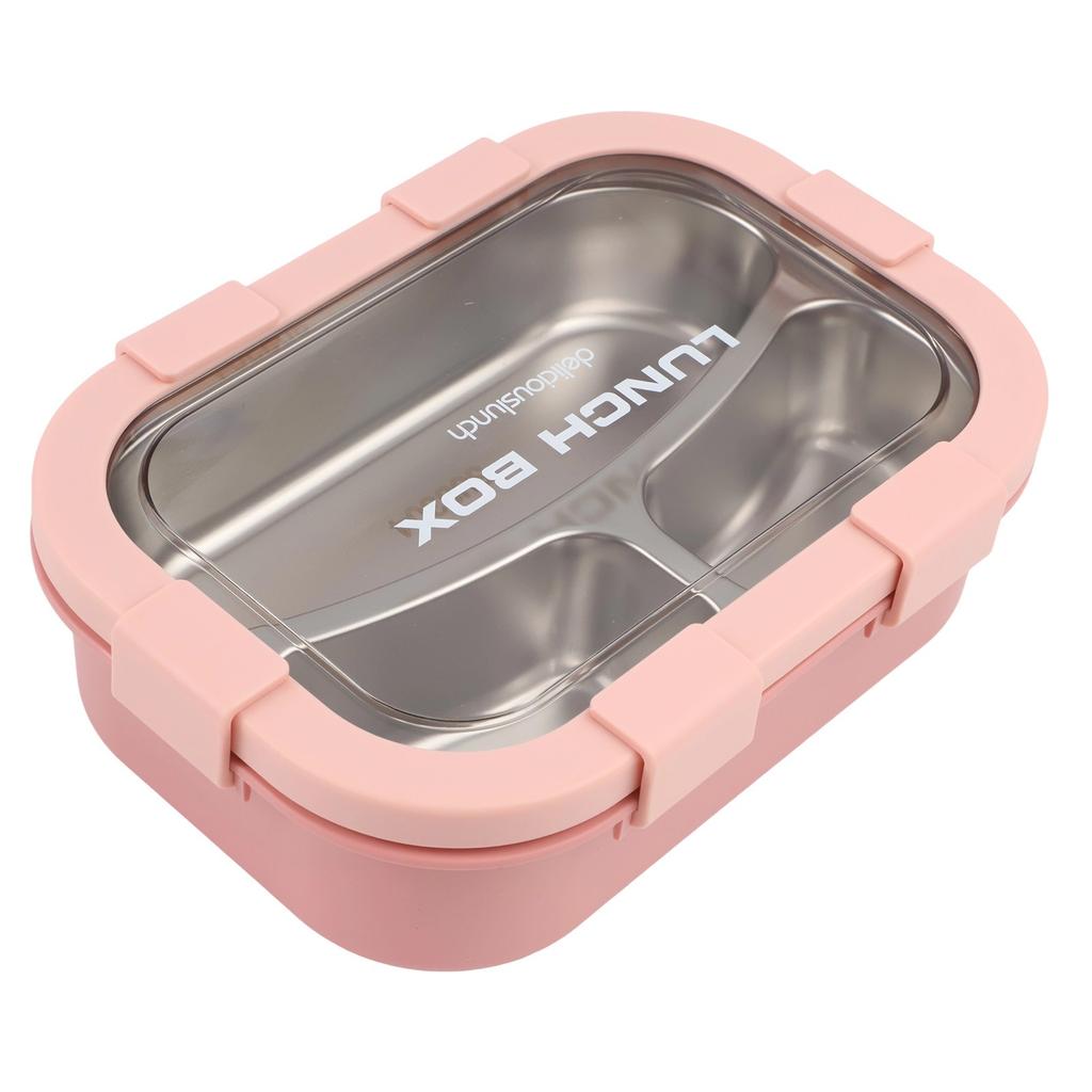 3 Compartment Container Stainless Steel Lunch Box Non-Microwave Safe