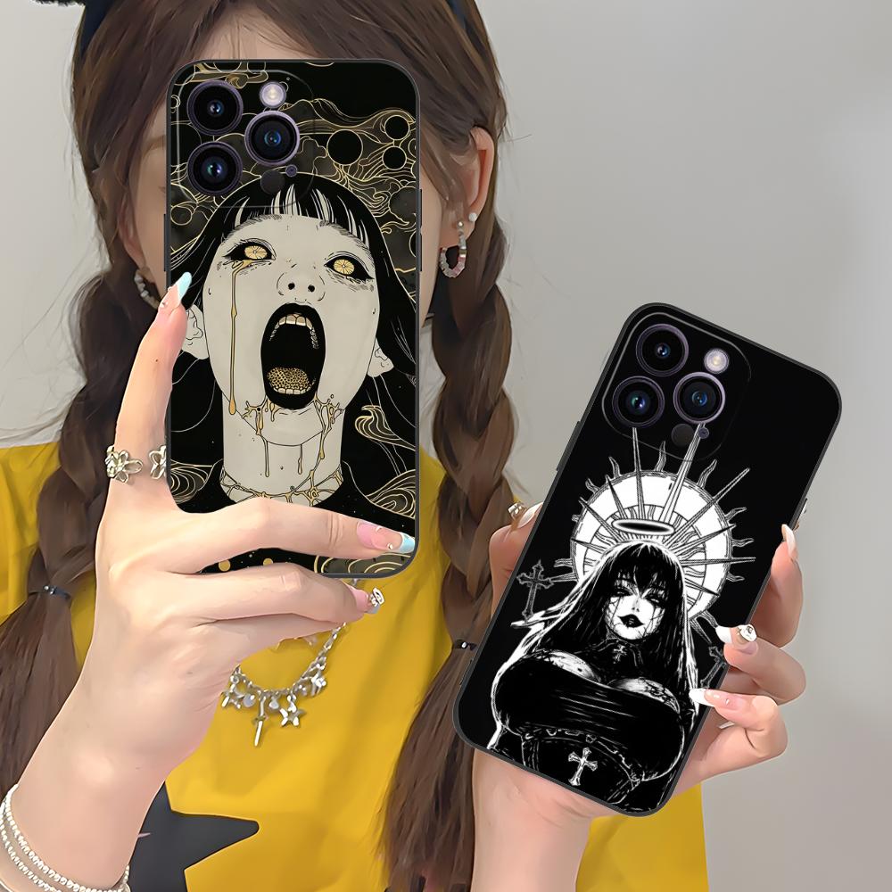Terror Gothic Art Mobile Phone Case for iPhone 17 16 15 14 13 12 11 X XR XS 8 7 Air Pro Max Plus Mini Colorful Cover Pretty