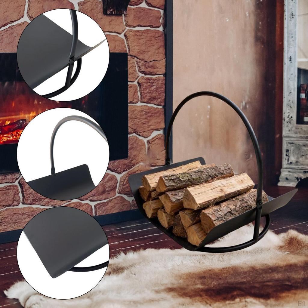 Firewood Rack,Fire Stand Organizer Shelf Bracket,Log Holder Wood Storage Basket for Fire Home Garden