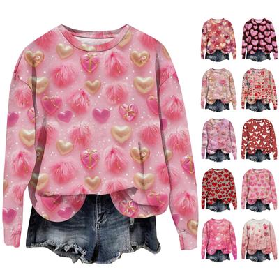 Women's Fashion Printed Long Sleeve Loose Round Neck Sweatshirt Top Fall