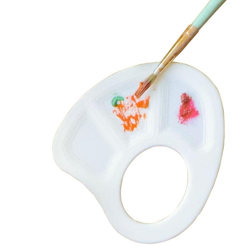 3 Color Mixing Tray Miniature Handheld Finger Painting Palette For Watercolor Oil Acrylic Paint With Thumb Hole Design