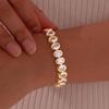 14K Gold-Plated Women's Watch Strap Bracelet with Zircon, Two-Sided Polished Chain, European-American Style Jewelry.