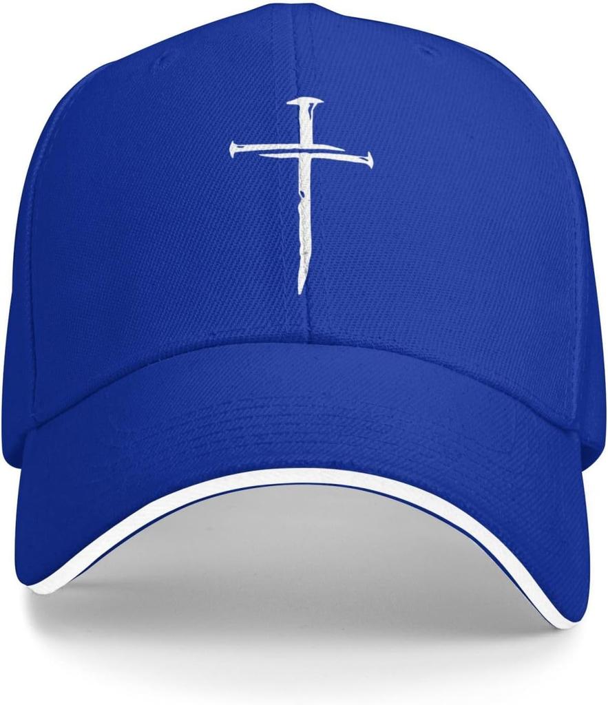 Nail Cross Baseball Cap Adjustable Polyester Casual Hat Men Women Fashionable Dad Trucker Cap