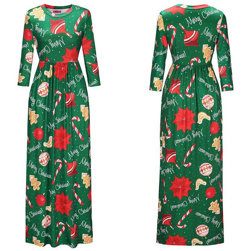 Fashion Women's Long Sleeve Christmas Dress Long Skirt Clothing With Premium Quality Material