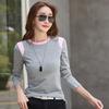Autumn Winter Women Long Sleeve T-Shirt Contrast Color Thickened Outer Top Bottoming Shirt New