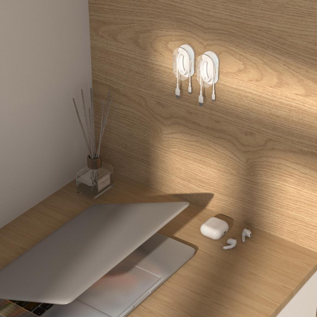 2Pcs Cable Organizer Self Adhesive Cord Winder Cable Holder Charging Cable Winder for Home Office