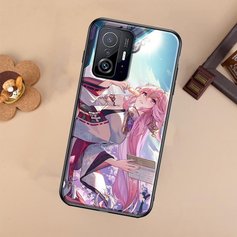 Genshin Impact Yae Miko Case For Xiaomi 14T 11T 12T 13T Pro 13 14 Ultra POCO X7 Pro X3 X5 F3 F5 F6 M6 X6 Pro Cover