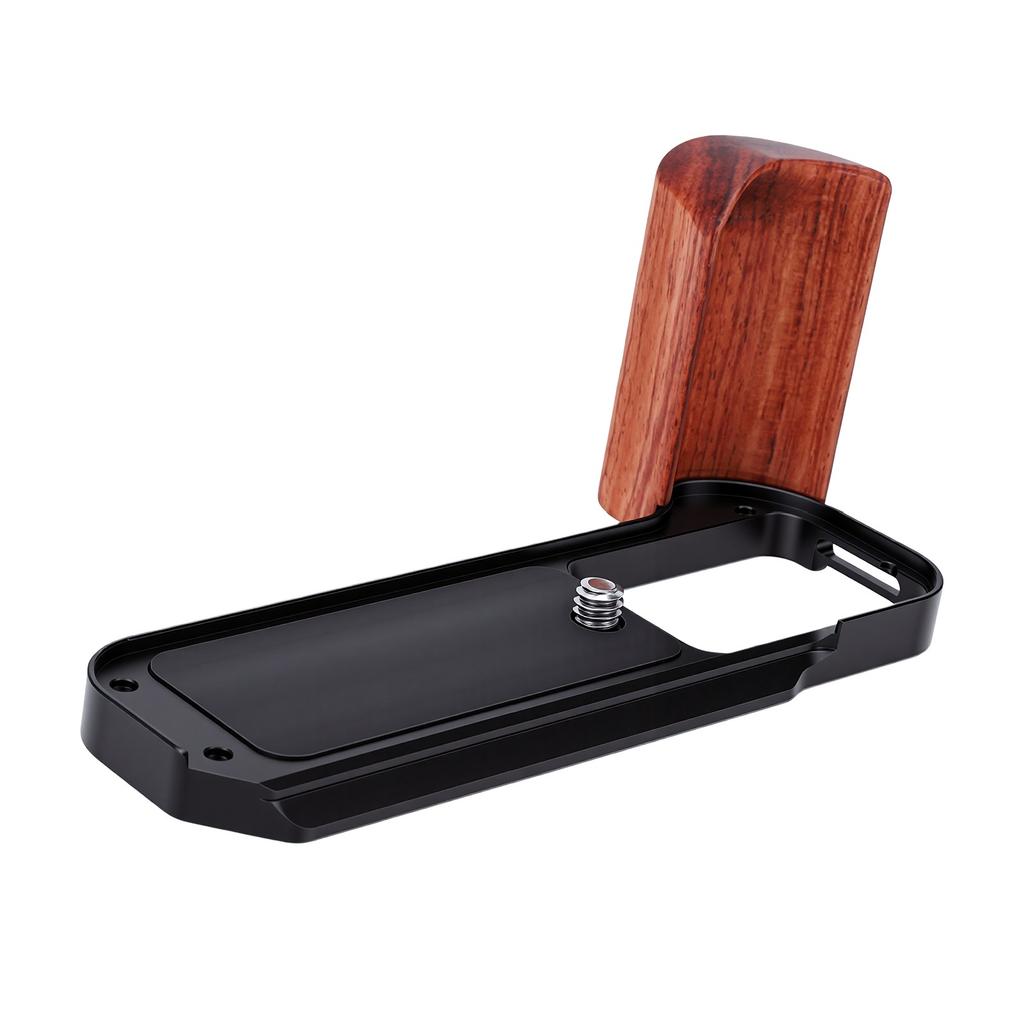 Hand Grip L Bracket Fit for Fujifilm XT30III Camera Aluminum Quick Release Plate with Wood Grip 1 4 Inch Thread Hole