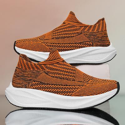 Men's Slip-on Sock Sneakers Breathable Knit Lightweight Shock Absorbing Running Shoes