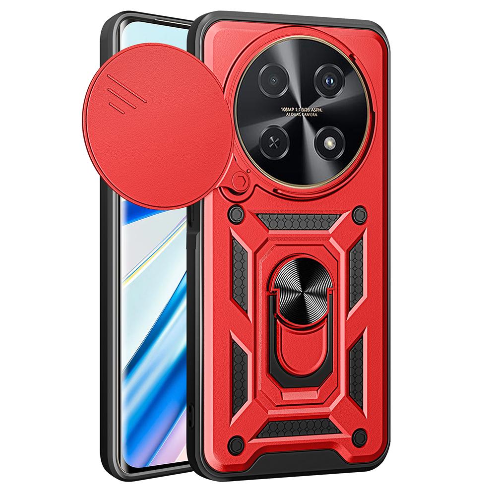 For Huawei Nova 12i 4G Case with Slide Camera Lid PC+TPU Kickstand Phone Cover