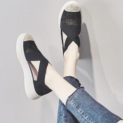 Fashion Tenis Feminino Large Size Fisherman Shoes New Lace Mesh Fairy Flat Student Sports Boottoe Sandal for Women Sneakers Women Tênis