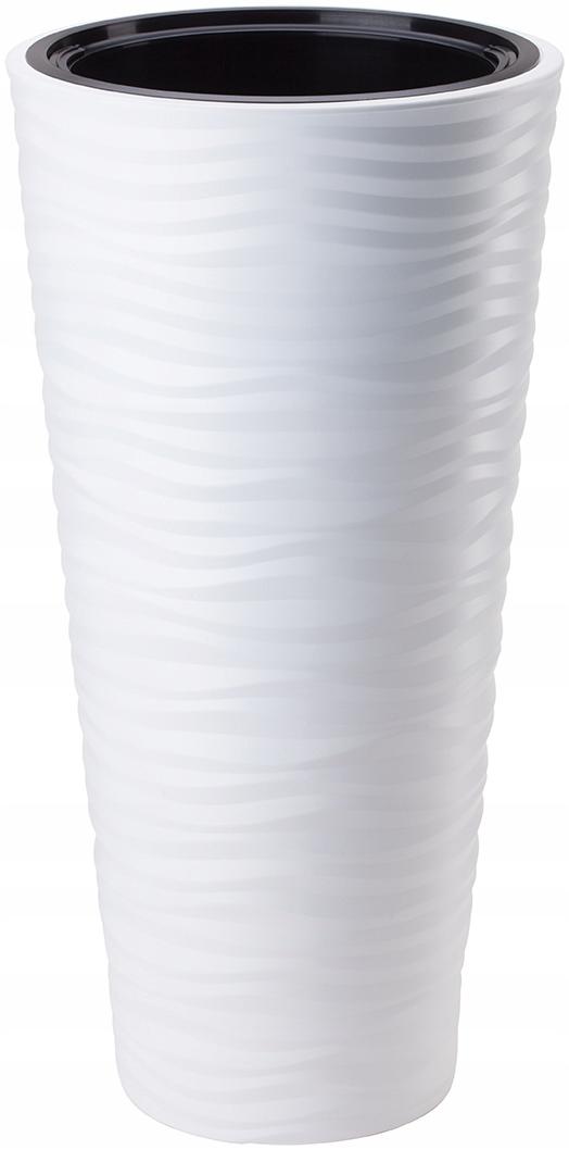 Doniczka okrągła Sahara Dunes Slim 40 | Biały