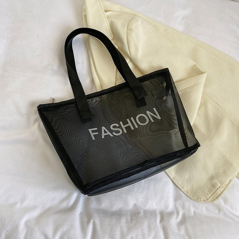 Chic Large Capacity Mesh Tote Bag For Women Trendy Street Fashion Handbag