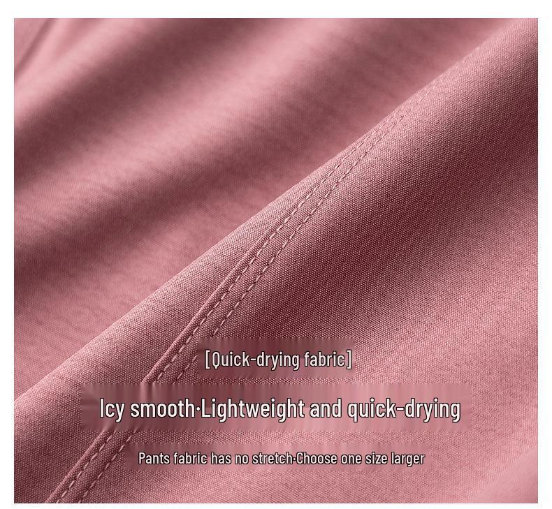 Women's High-End Quick-Dry Yoga & Running Set: Summer Half-Zip Short Sleeve Top with Loose Casual Ice Silk Pants