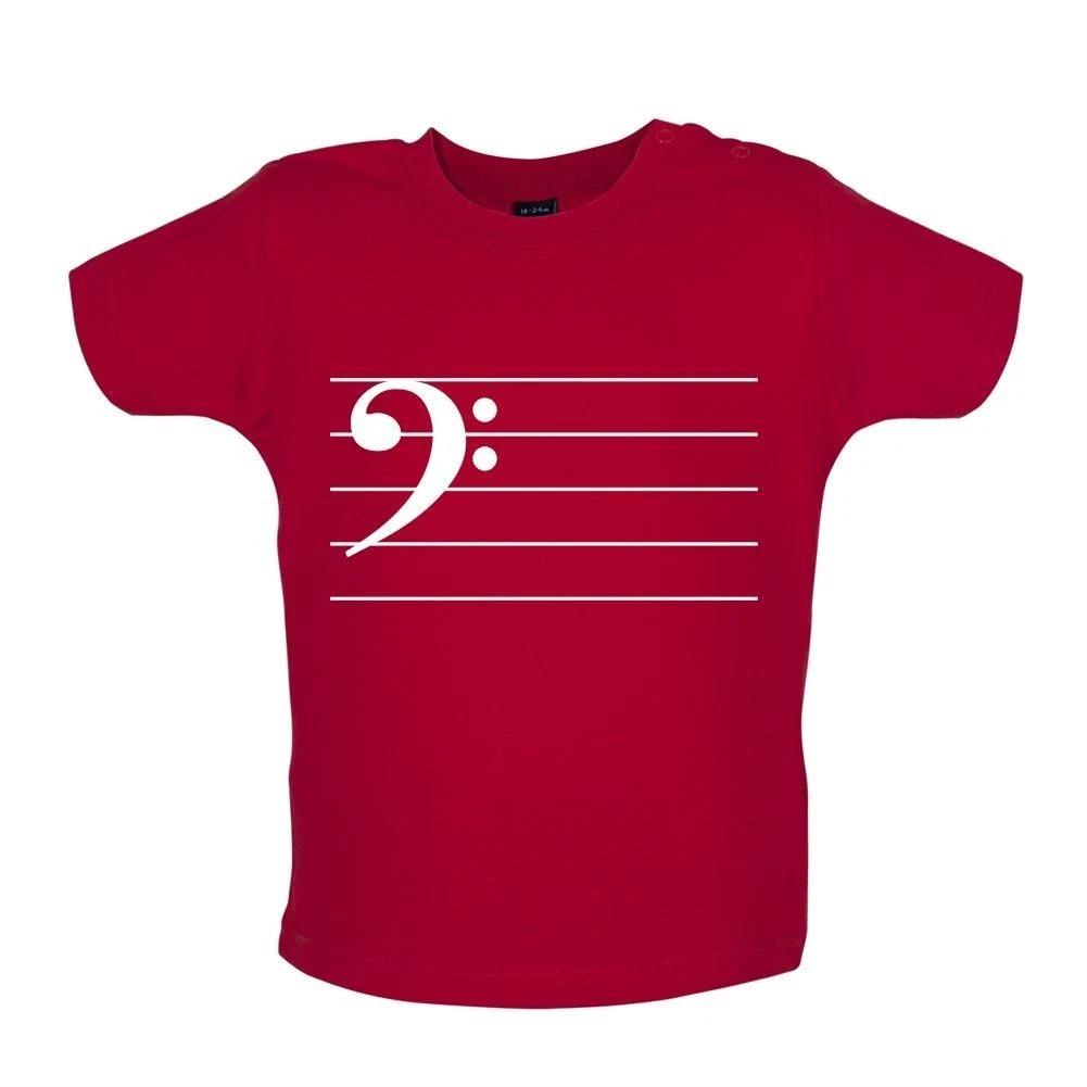 

Bass Cleff -Baby Kids Boys Girls Unisex T-Shirt / Romper Tees Top- Sheet Music Symbol Music Musical Composer 110