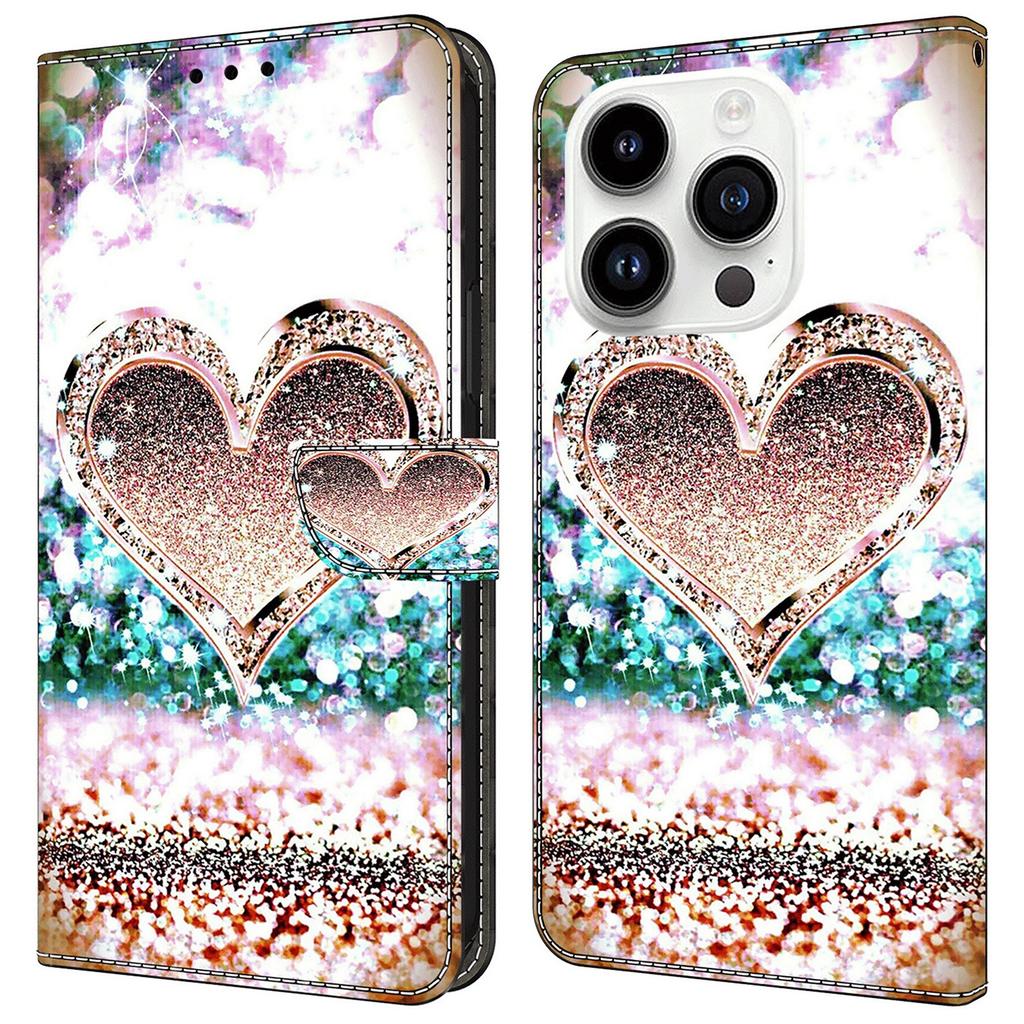 For iPhone 16 Pro Max Case 3D Pattern PU Leather Wallet Phone Cover with Stand