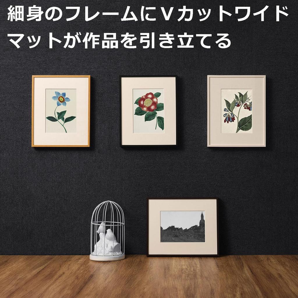 HAKUBA ZERO Ramka na zdjęcia Rozmiar 2L Czarna z panelem akrylowym z przodu Lekka żywiczna rama, która obciąża ścianę Smukła rama i szeroka