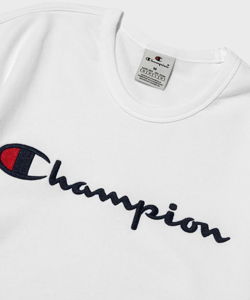 CHAMPION Big Script Logo Crewneck Sweatshirt White