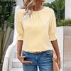 Women's Fashion Casual Summer Spring Stripe Print 1/2 Sleeves O-Neck Blouses & Shirts