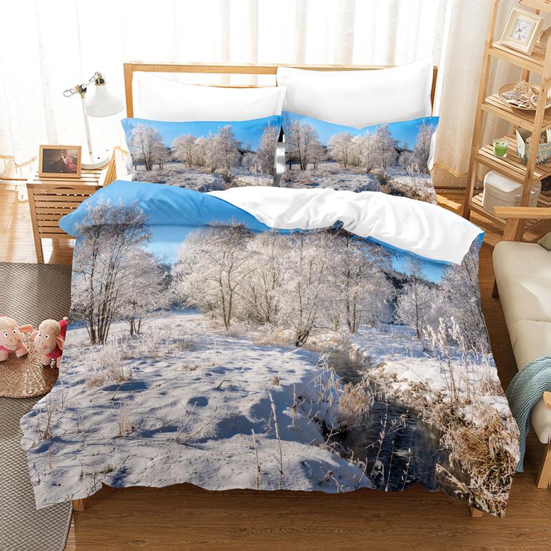 Romantisches Weißer Baum Bettbezug Set Mode Jugend Bettwäsche Set Leinen Queen Size Bett Bettdeckenbezug Set Jungen Mädchen Bettwäsche Set