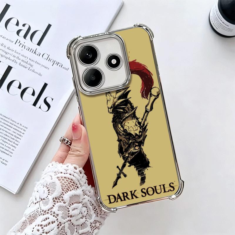 

D-Dark S-Souls Game Plating Phone Case For Xiaomi Redmi Note 14 15 Pro Plus 13 12 11 11S 11T 10 9S 9 5G Anti-Fall Airabag Cover Redmi Note 15 5G