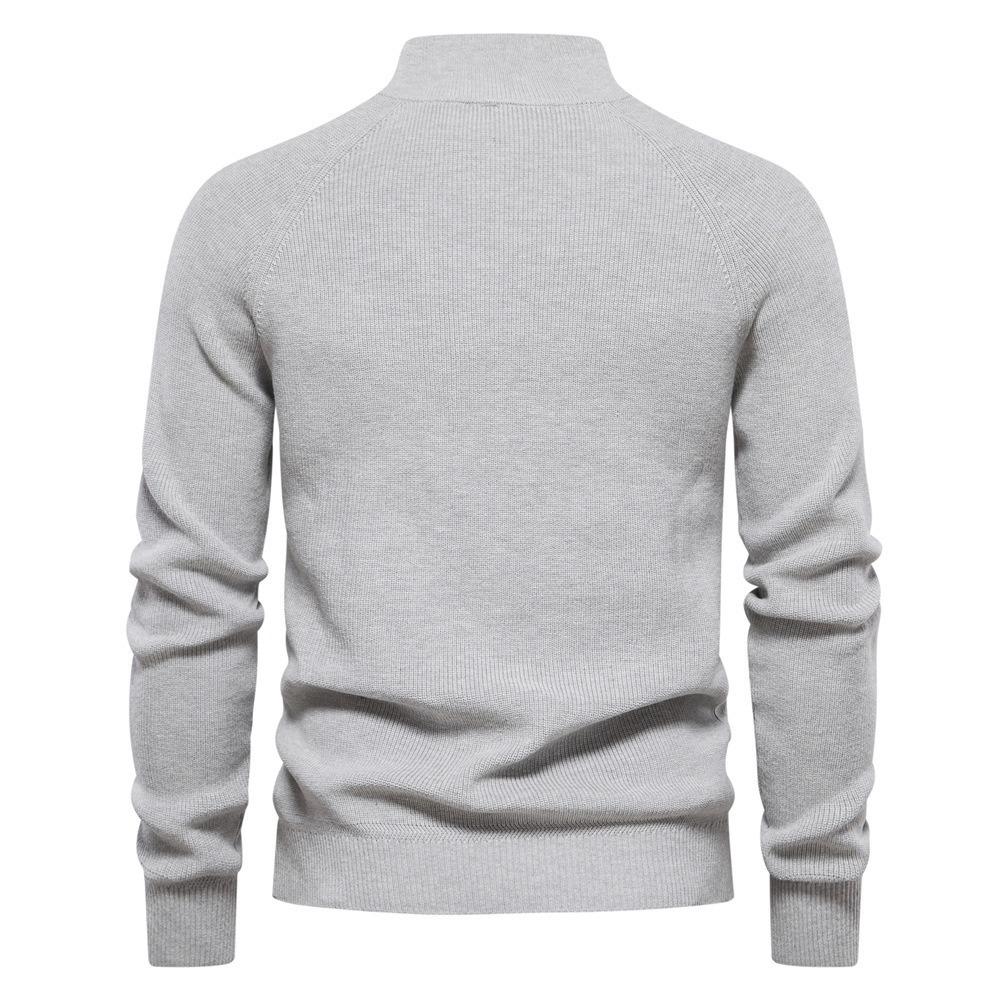 Men's Long-sleeved Polo Shirts and Sweaters for Autumn and Winter Are Warm and Comfortable. Half-zipper Stand-up Collar Casual and Trendy Pool Shirts