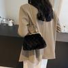 Rhombus chain small bag women's 2025 new plush bag versatile clip shell bag handbag hair bag