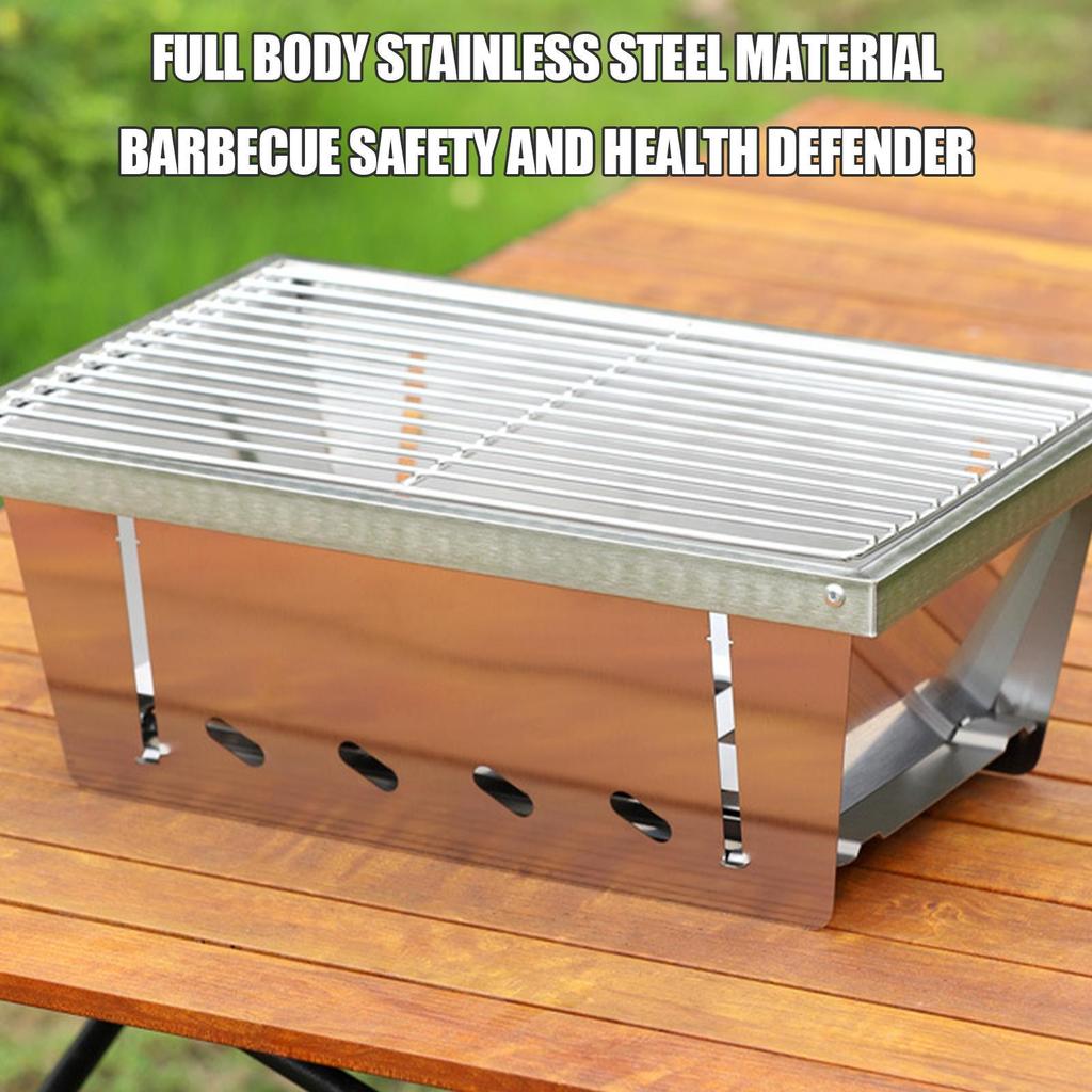 Camping Grill Heat-Resistant Windproof Outdoor Cookware Campfire Grill For Hiking Garden Balcony Backyard Patio Traveling Picnic