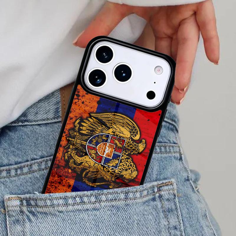 

Armenia Albania Russia flag Emblem Phone Case for iPhone 16e 15 14 13 12 17 Pro Max Plus Air 17pro Cover Coque iPhone 15 Pro Max