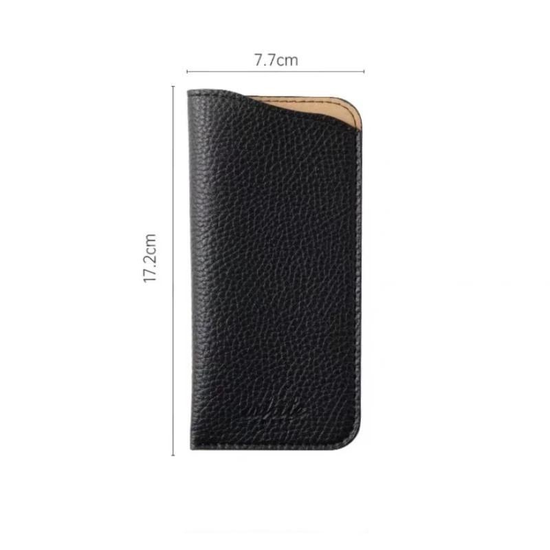 

Portable Pu Leather Sunglasses Pouch Button-Closure Eyeglass Case Soft Glasses Sleeve For Travel Daily Use A5