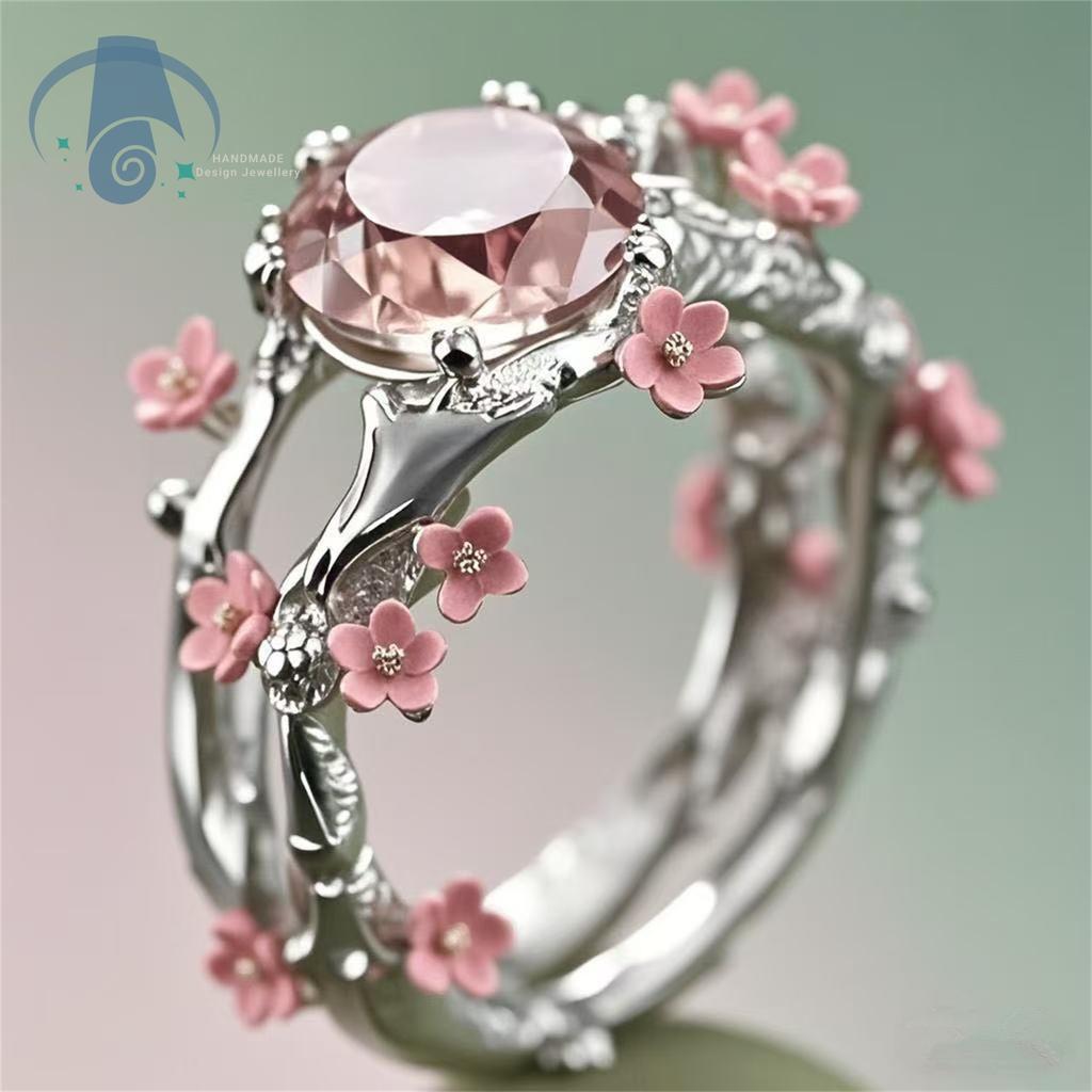 Geometric Gold Plated Ring Zircon Crystal Vine Branch Twig Design Elegant Luxury Minimalist Statement Jewelry for Women Fashion