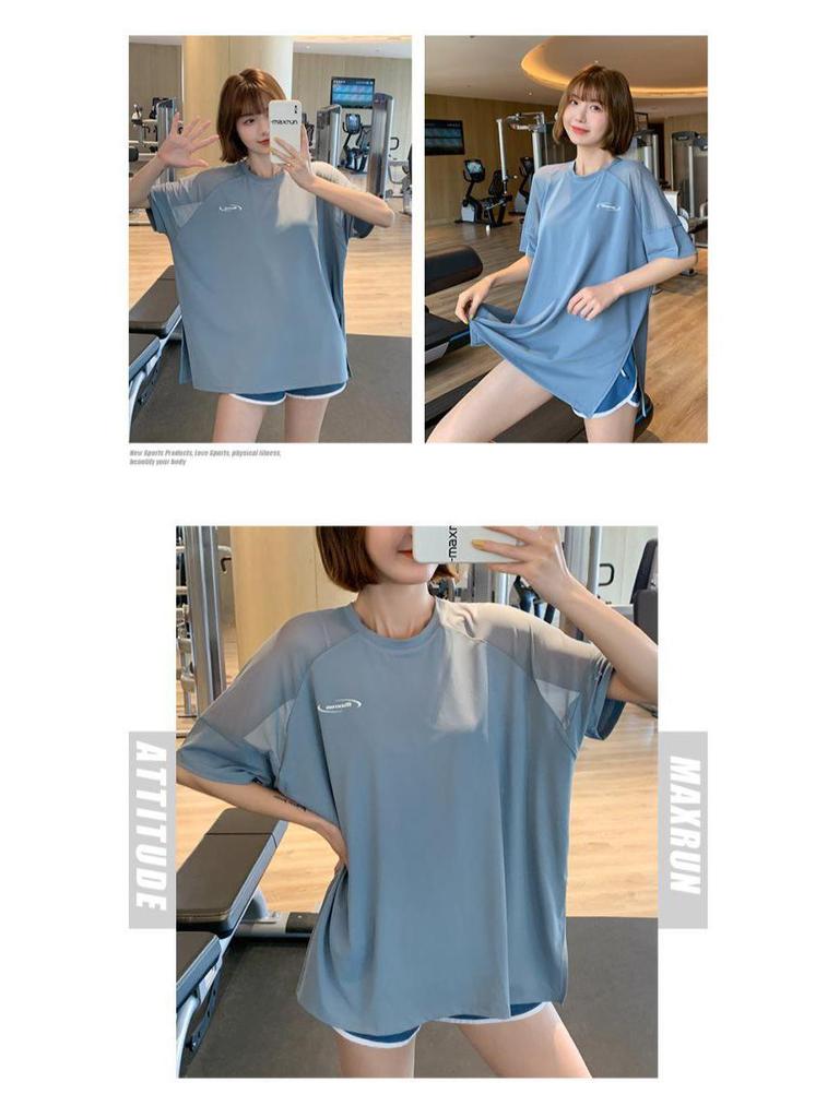 Women's Mesh Sport Top: Loose Fit, Quick-Dry Yoga and Running T-Shirt, Summer Thin Cardigan, Short Sleeve, Plus Size Fitness Apparel.