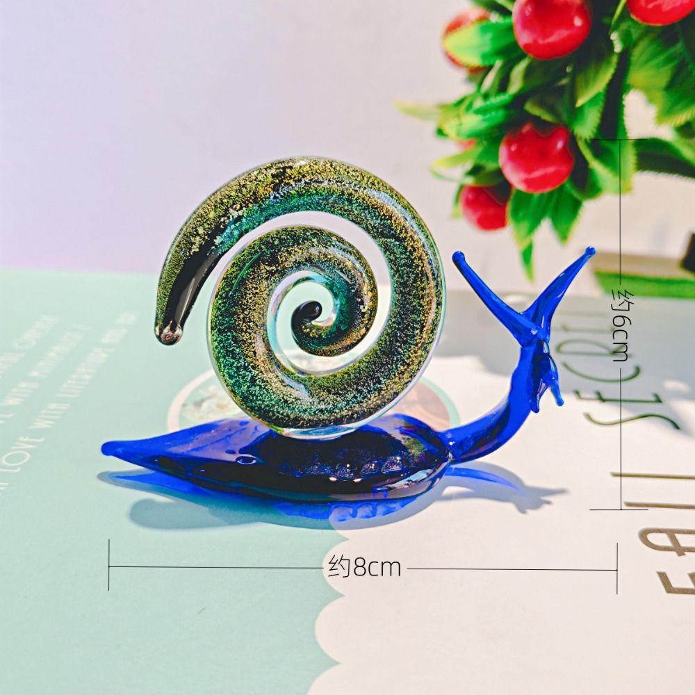 Glaze Crafts Snail Figurines Mini Snail Ornaments Micro Landscape Glass Snail Miniature  Gift