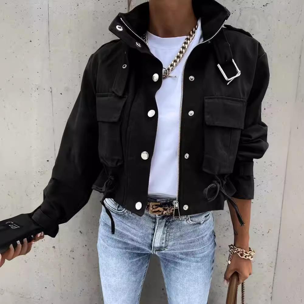 Móda Jaro Podzim Ženy Geometrické Bundy Potisk Dlouhý rukáv Knoflík Bunda Kabát Dámské Svrchní oděvy pro volný čas