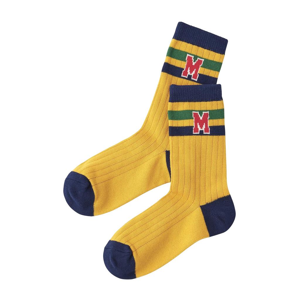 MIKI HOUSE Sock Crew Length Socks för Pojkar och Storlekar Produktnummer Förpackning, 3-Par Flickor, Baby, Barn, Skola, 17-19cm, Blå, 14-9657-493