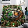 1Pc St.Patrick's Day Print Flannel Blanket, High quality Comfortable for All Seasons, Home Decor, Warmth and Comfort, Perfect for Christmas Gifts W73