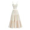 Women Solid Color Dress Set Camisole Top and A-line Long Skirt