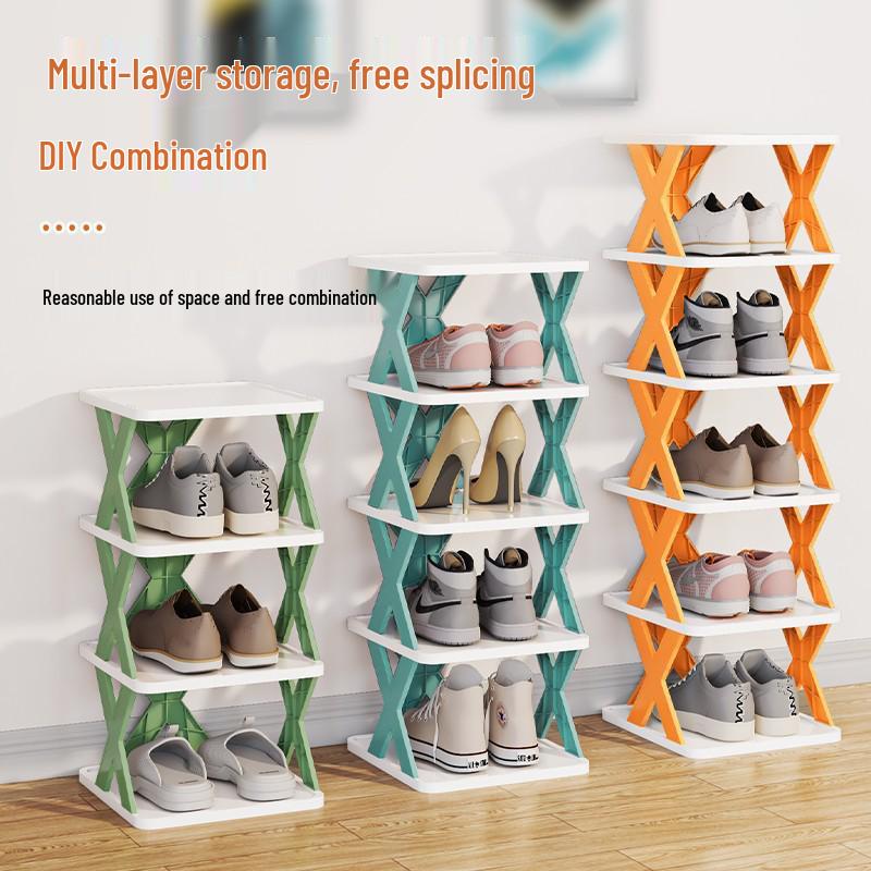 

Multi-Functional Shoe Rack: Indoor Plastic Storage Shelf for Dorm, Balcony, Bedroom, and Living Room. 2-Layer