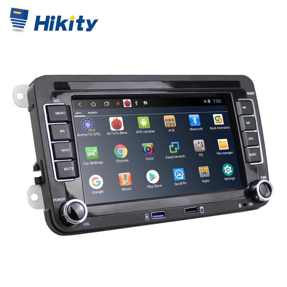 Hikity 7" Android rádio pro VW Android Player Autorádio přehrávač Podpora GPS Odkaz na zrcátko Volant Pohled zezadu BT FM USB AUX pro Volkswagen