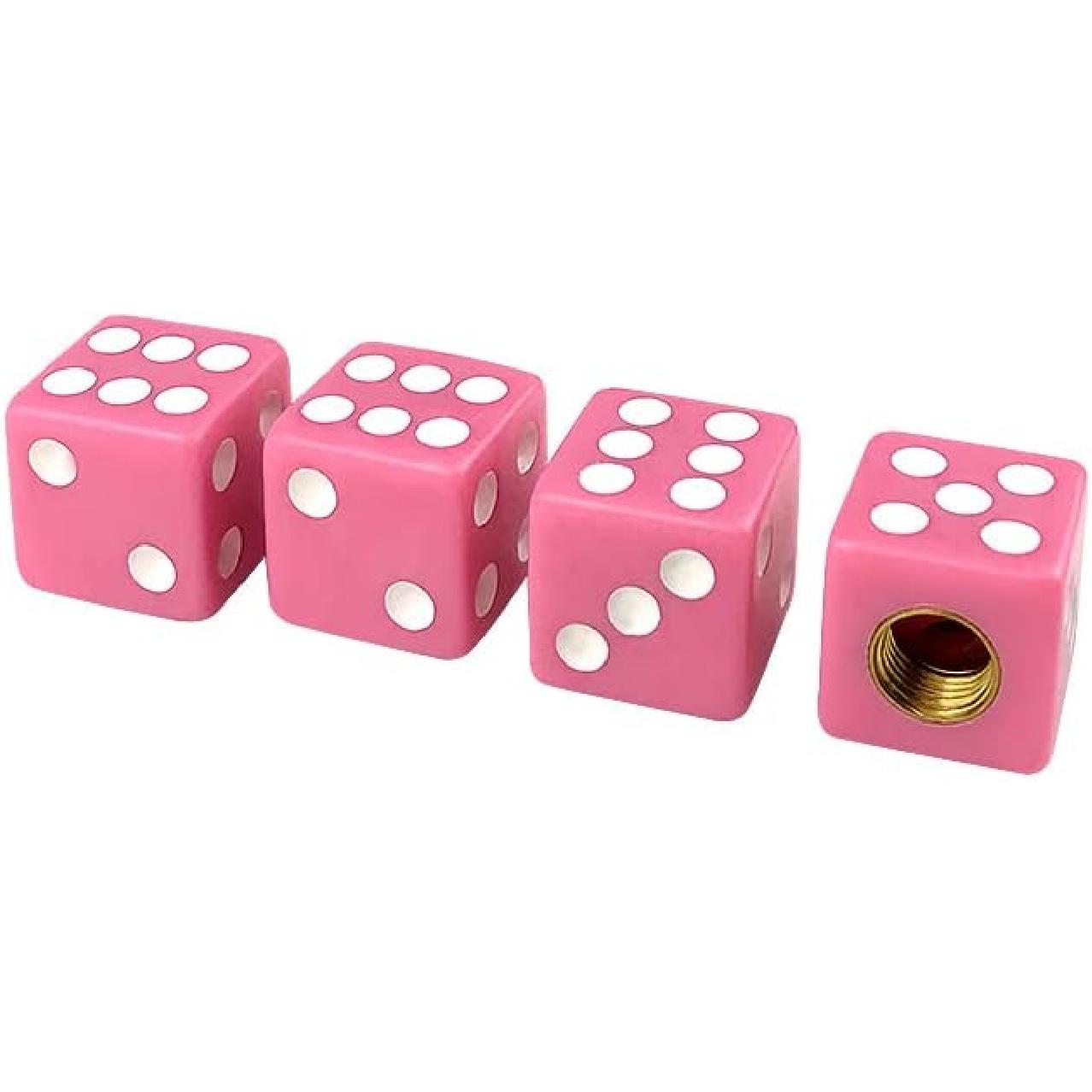 

4pcs Dice Shape Plastic Wheel Stem Tyre Air Valve Stem Caps Dustproof Stem Covers for Cars, SUVs, Bike, Trucks (Pink) розовый