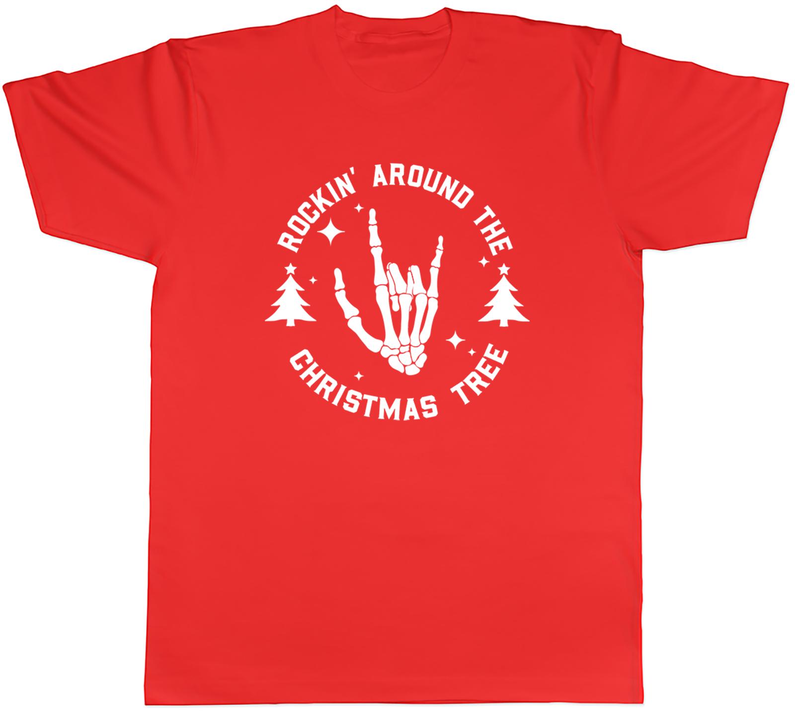 Rocking Christmas Tree Unisexs TShirt Skeleton Hand Rock Goth Music Tee Gift S