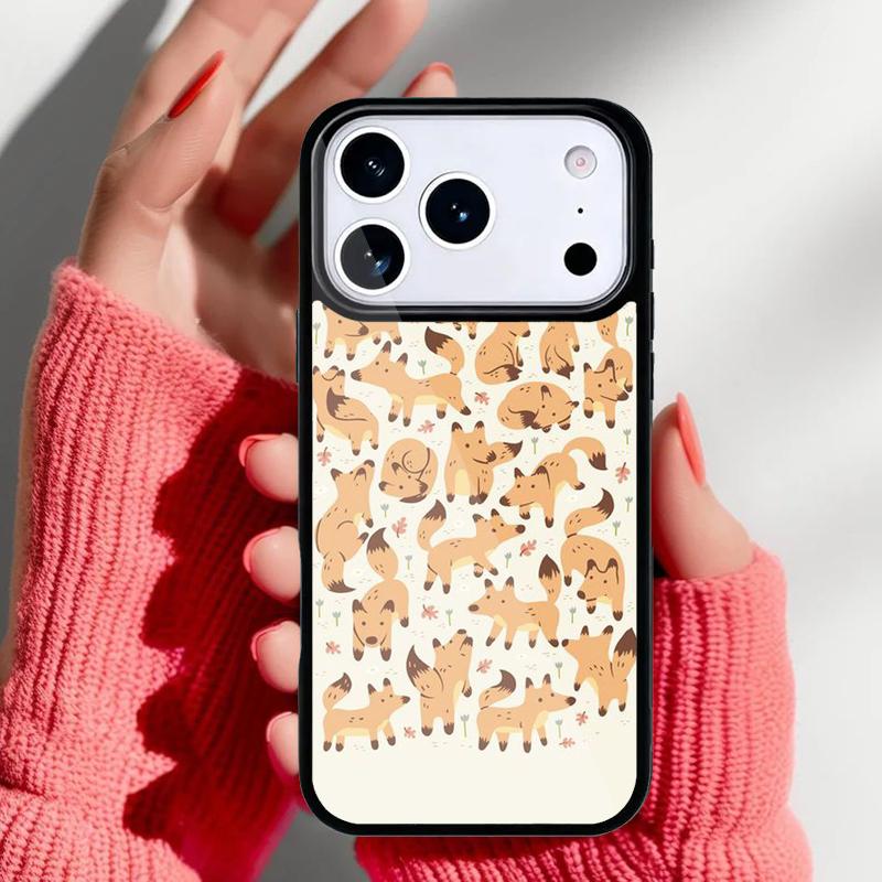 Fox Animal Pattern Phone Case for iPhone 17 16 15 14 13 Pro Max Back Cover for 12 11 Pro Coque