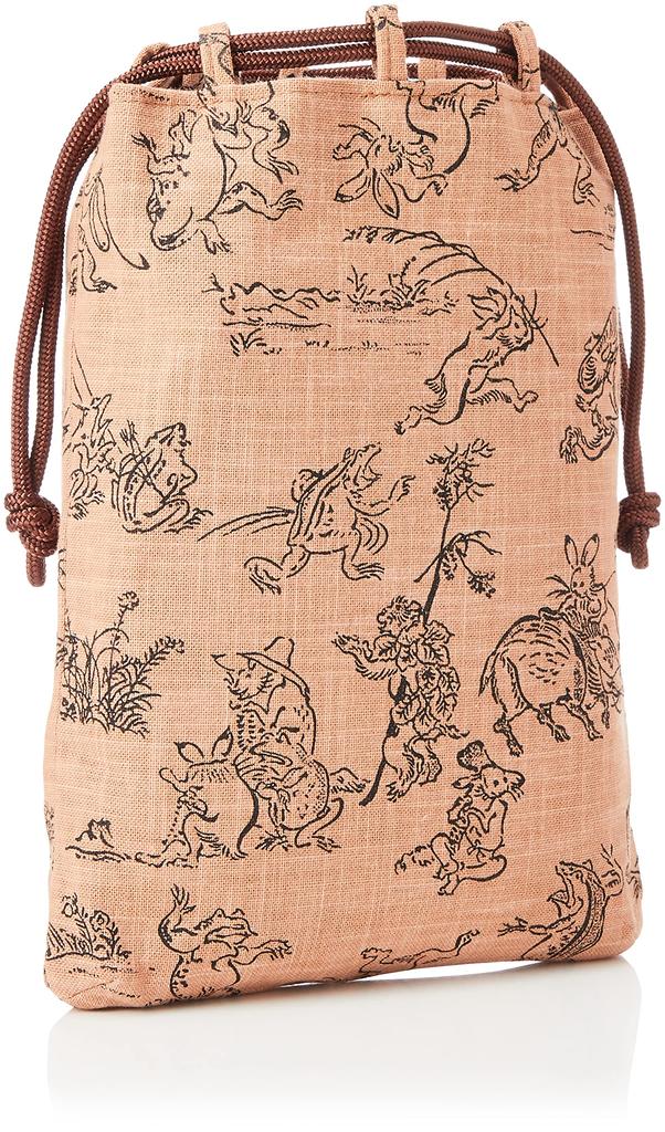 Maruzen Shingen Choju Giga 20 x x 28 Drawstring Bag Bag, (Choju Giga) Design, Brown, 1.5 cm,