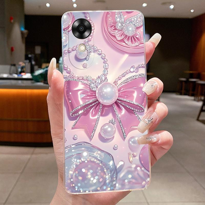 Jelly Case For OPPO A17K A17 CPH2477 CPH2471 Capa Flower Butterfly Bow Phone Cases OppoA17 A 17 17K 4G Soft Silicone TPU Cover