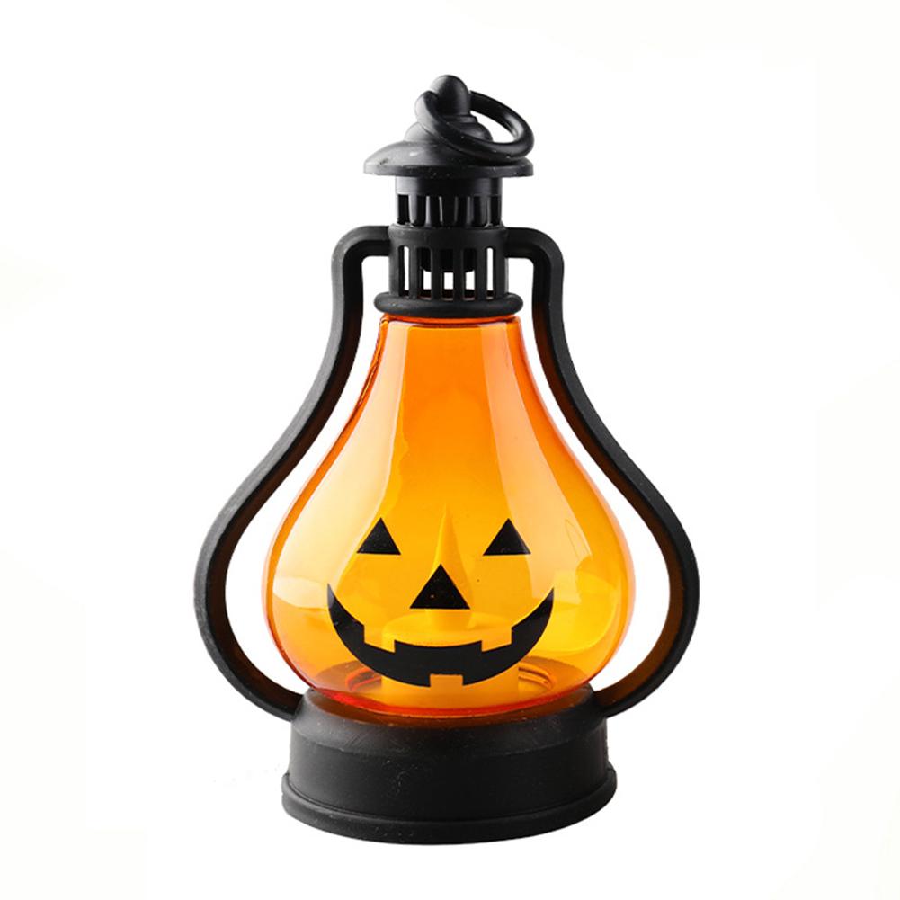 Halloween LED Candle Lamp Battery Powered Portable Lightweight Wind Light Desktop Ornament Halloween Decor Props (10.5 x 15cm)