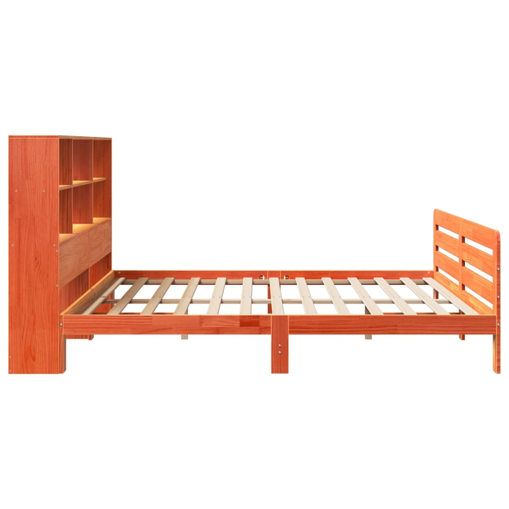 Solid Wood Bed without Mattress Wax Brown 200x200 cm Pine Wood