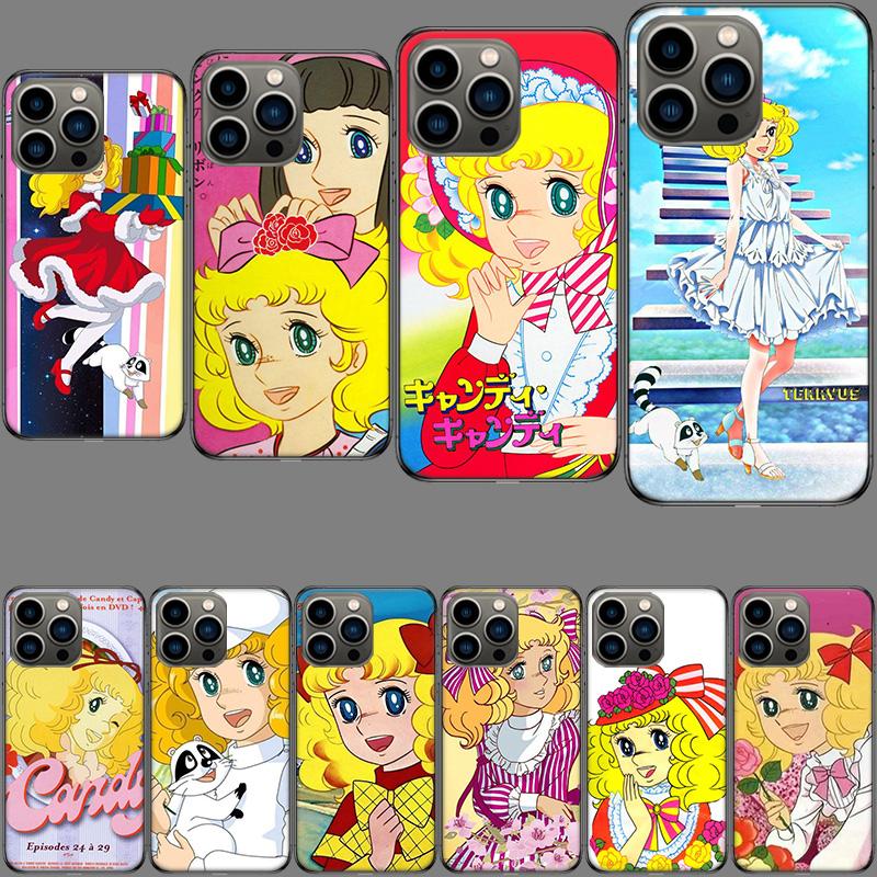 Candy Candy 90s Anime Phone Case For Iphone 16E 15 Pro 14 Plus 17E 16 17 Pro Max Air 11 12 13 Mini Shockproof Capa Cute Cover