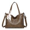 Borsa retrò di grande capacità da donna, borsa a tracolla per pendolari, borsa tote in PU