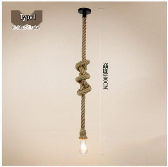 American Retro Hemp Rope Pendant Lamp for Restaurants, Hotels, Shops, and Bars